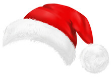 Santa Claus Red Hat. Christmas Hat Isolated.