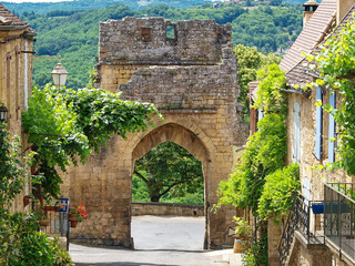 Majestic Bastide of Domme and medieval town of Périgord Noir - View to Delbos Gate (Porte de Delbos)