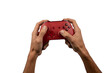 © TropicalNinjaStudio - Hands playing with a gamepad controller on transparent background