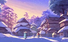 The Small Village Is Blanketed In A Thick Layer Of Snow, The Only Sound Being The Soft Crunching Of Boots On Frozen Ground. Smoke Billows Gently From Chimneys, Curling Up Into The Clear Blue Sky. A Fe