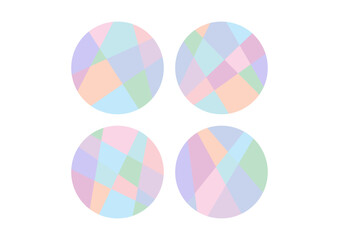 cut circles in pastel colors. geometric colorful patterns