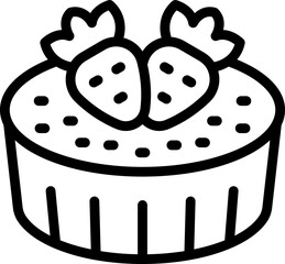 Wall Mural - Cream cheesecake icon outline vector. Cake dessert. Sweet pie