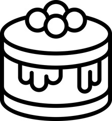 Sticker - Cheese cake icon outline vector. Bakery dessert. Cream food
