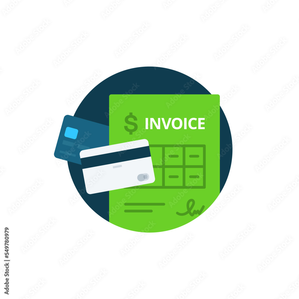 Invoice icon. Bill and Payment by Credit Card. Online Order symbol ...