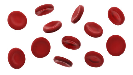 Wall Mural - Blood cells isolated on white background. 3d illustration.