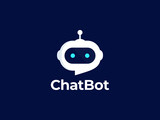 Fototapeta  - Chat Bot logo design concept. Virtual smart assistant Bot icon. Robot head with speech bubble. Customer support service Chat Bot. Vector illustration