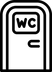Poster - Wc door icon outline vector. Female room. Toilet restroom