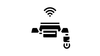 Wall Mural - remote vehicle smart farm glyph icon animation