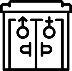 Poster - Gender restroom icon outline vector. Room wc. Door bathroom