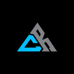 Fototapete - CR Logo letter monogram with triangle shape design template.
