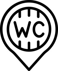 Poster - Wc location icon outline vector. Gender room. Toilet female