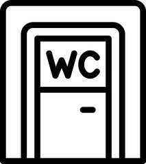 Poster - Public wc door icon outline vector. Toilet room. Male boy