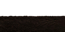 Wide Layer Of Garden Brown Soil Isolated On A Transparent Background.