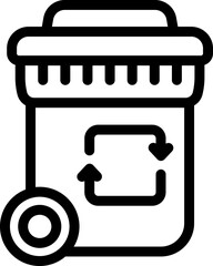 Poster - Plastic recycling icon outline vector. Chemical waste. Reuse pack