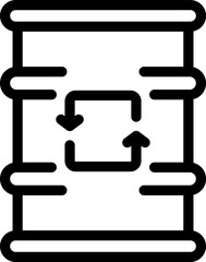 Poster - Oil barrel recycling icon outline vector. Chemical waste. Plastic program
