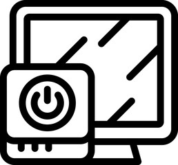 Aufkleber - Smart box control icon outline vector. Internet wifi. Camera home
