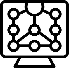 Aufkleber - Big smart tv icon outline vector. Home video. Internet game