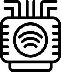Aufkleber - Smart wifi box icon outline vector. Home tv. Computer monitor