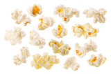 Fototapeta  - Butterfly or snowflake popcorn, an irregular shaped puffed corn kernels, isolated png