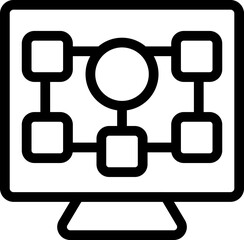 Aufkleber - Smart monitor icon outline vector. Internet game. Camera digital