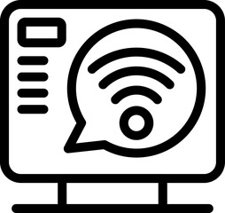 Aufkleber - Wifi smart icon outline vector. Home tv. Computer game