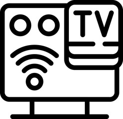 Aufkleber - Smart box wifi icon outline vector. Tv home. Video monitor