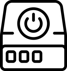 Aufkleber - Push button media box icon outline vector. Computer internet. Home remote