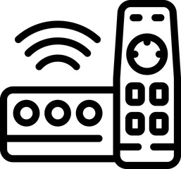 Wall Mural - Media box icon outline vector. Home remote video. Computer internet