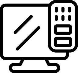Aufkleber - Tv remote control icon outline vector. Smart monitor. Media screen