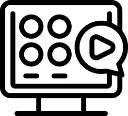 Aufkleber - Video play box icon outline vector. Wifi tv. Home remote