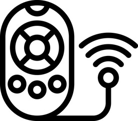 Aufkleber - Smart remote control icon outline vector. Home video. Computer monitor