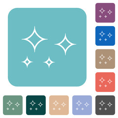 Poster - Glare stars outline rounded square flat icons