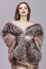 fashionable fur coat
