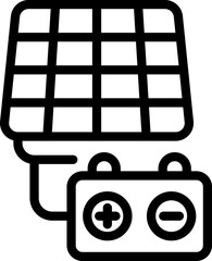 Poster - Solar panel battery icon outline vector. Eco energy. Power resource