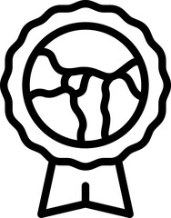 Poster - Globe emblem icon outline vector. Water eco. Power plant