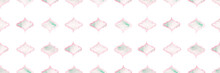 Quatrefoil Seamless Pattern For Header. Crimson Red Damask Print. Geometric Morrocan Tile. Lattice Marrakesh Watercolor Header. Rhombus Majolica Background. Barbed Watercolour Trellis.