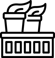 Poster - Eco factory icon outline vector. Energy plant. Water leaf