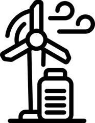 Poster - Wind turbine icon outline vector. Energy plant. Eco panel