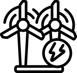 Poster - Wind turbine plant icon outline vector. Eco resource. Recycle fuel