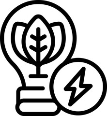 Poster - bio bulb icon outline vector. eco energy. alternative energy