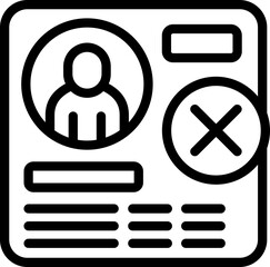Poster - Deleting social account icon outline vector. Avatar profile. Web delete