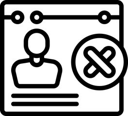 Poster - Web avatar icon outline vector. Social profile. Delete computer