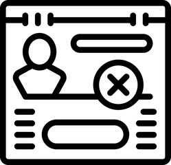 Poster - Phone expired icon outline vector. Remove account. Mobile network
