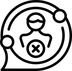 Poster - chat avatar remove icon outline vector. social profile. network account