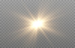 © David - Vector light on isolated transparent background. Sun, rays of light png. Magic glow, golden light png.