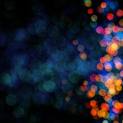 Wall Mural - night city street lights bokeh background