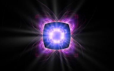 Aufkleber - digital illustration abstract image generated fractal background image portal pattern of various geometric shapes and lines of various colors for computer graphics or web design