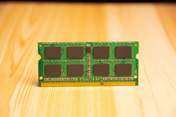 Poster - ddr3 type ram Old laptop on wooden floor