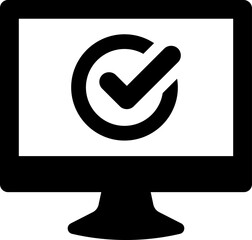 Canvas Print - Computer monitor check icon