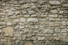 Texture Of Stone Wall With Many Big Brown Stones